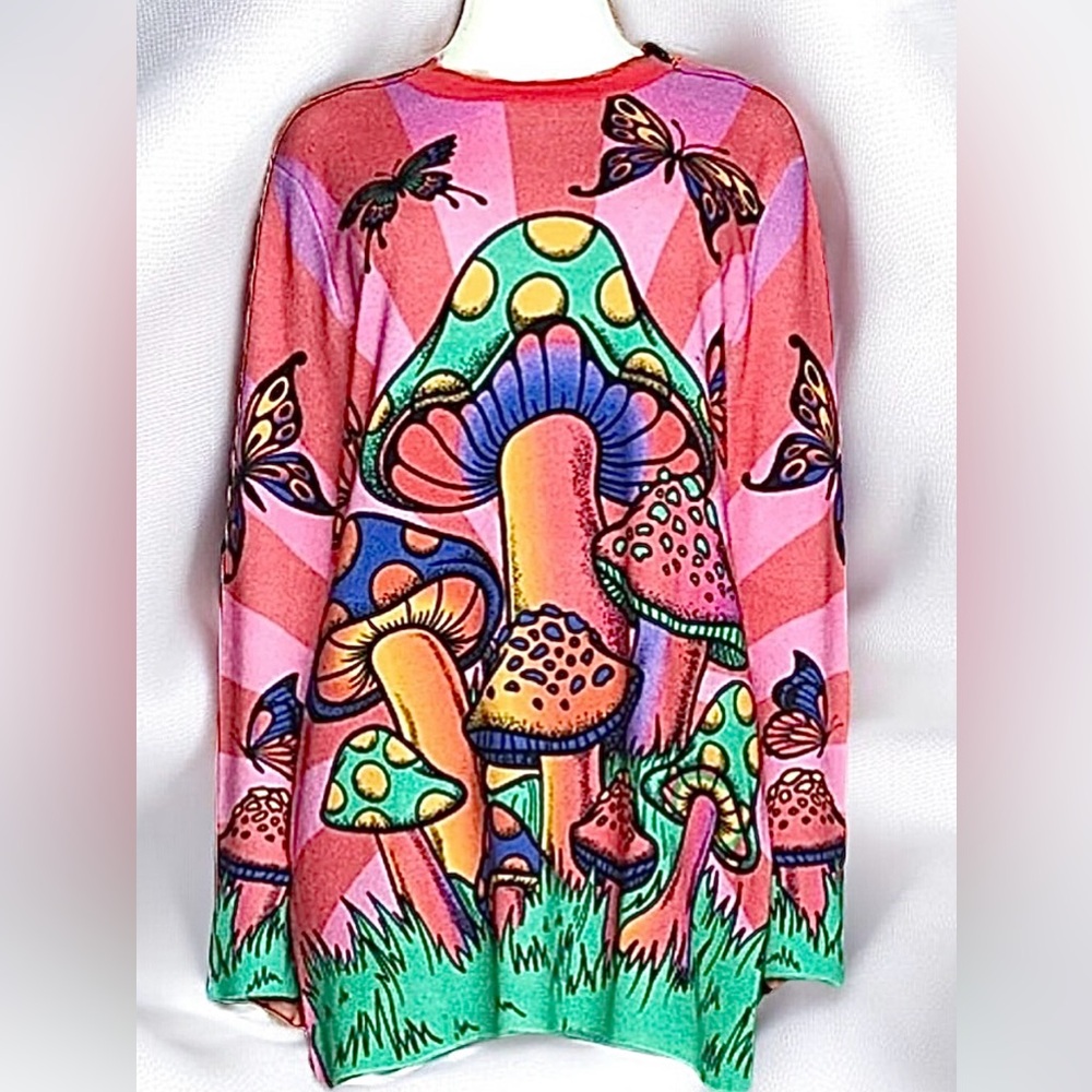 Size Small……….Colorful‎ Nature themed knit Sweater.  New……Current Mood #694